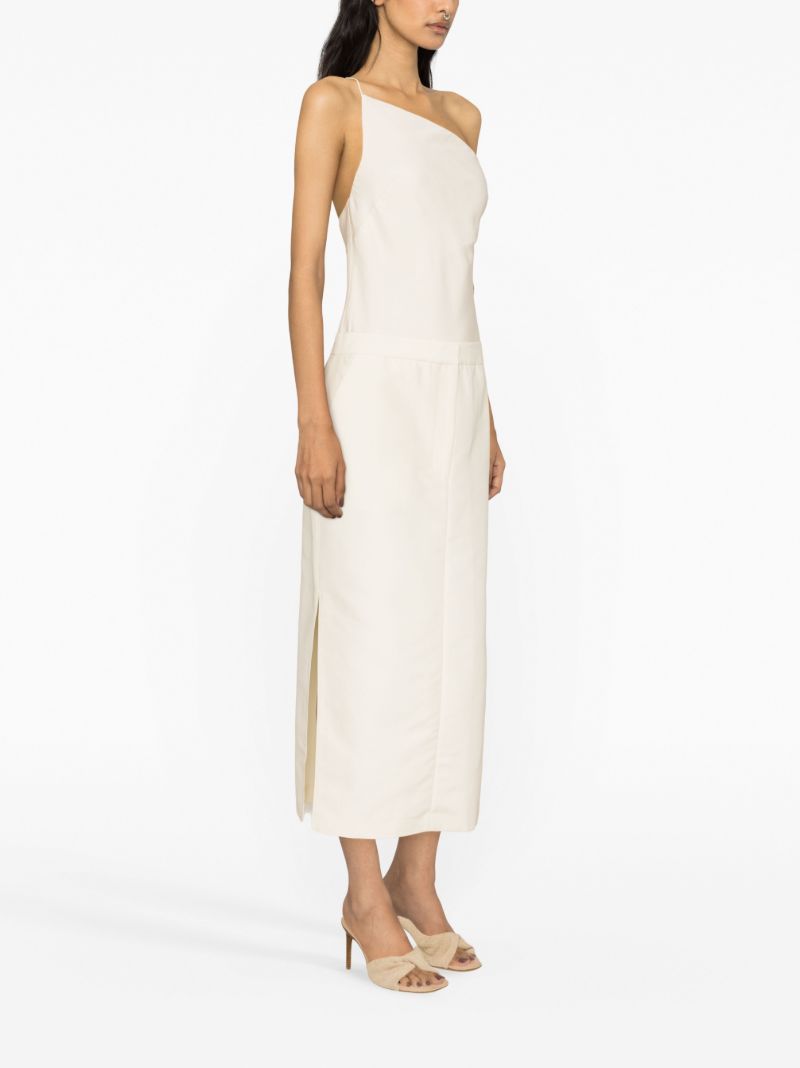 White Low Waist Tuxedo Skirt