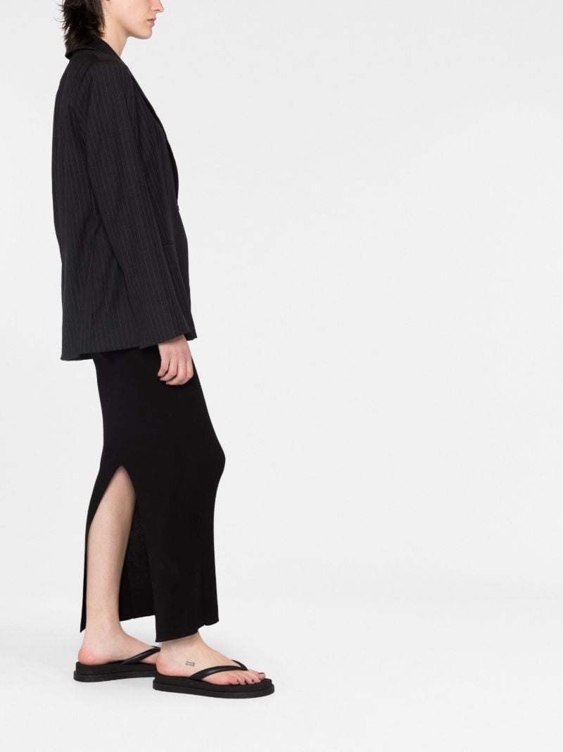 Black Pinstriped Single-breasted Blazer