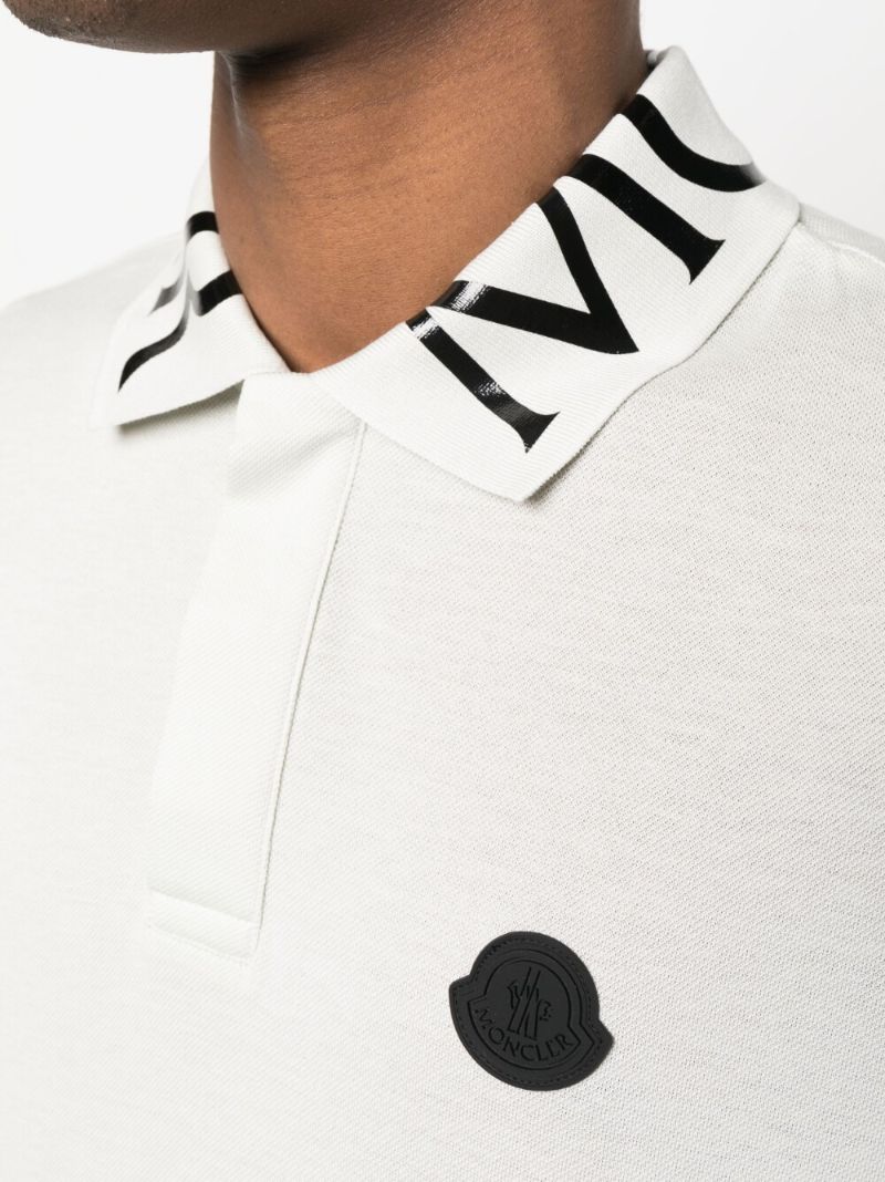White Logo Cotton Polo Shirt