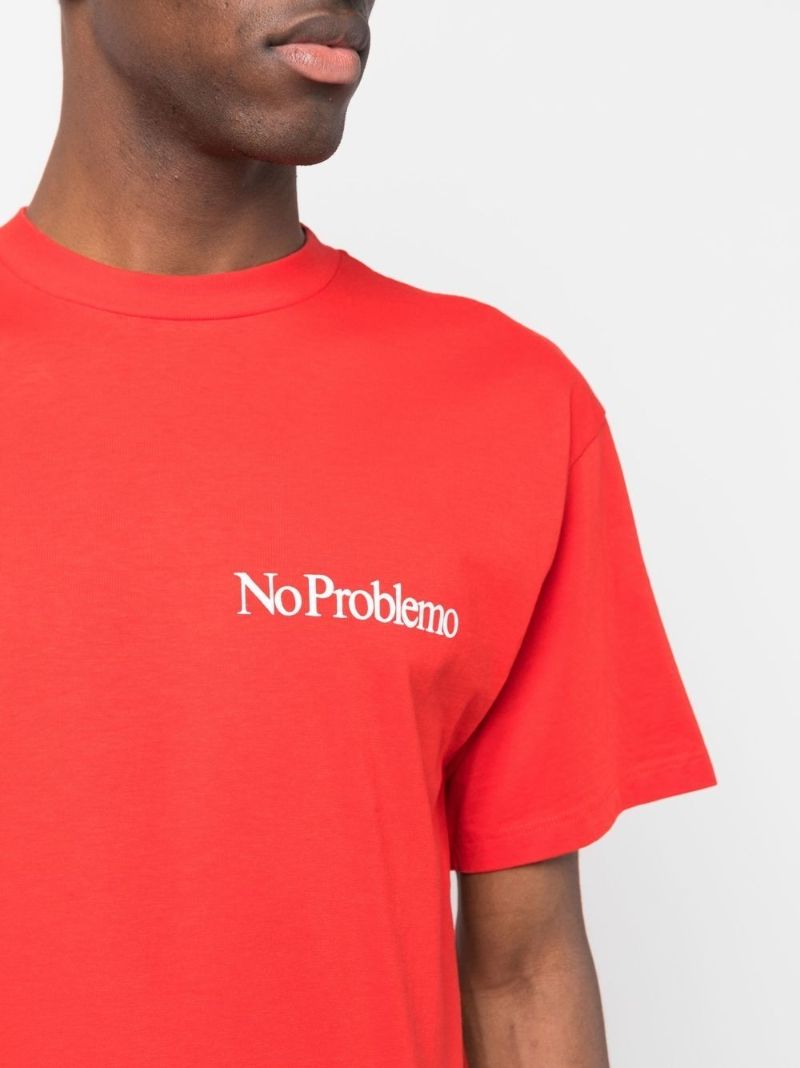 Red Slogan Print T-shirt