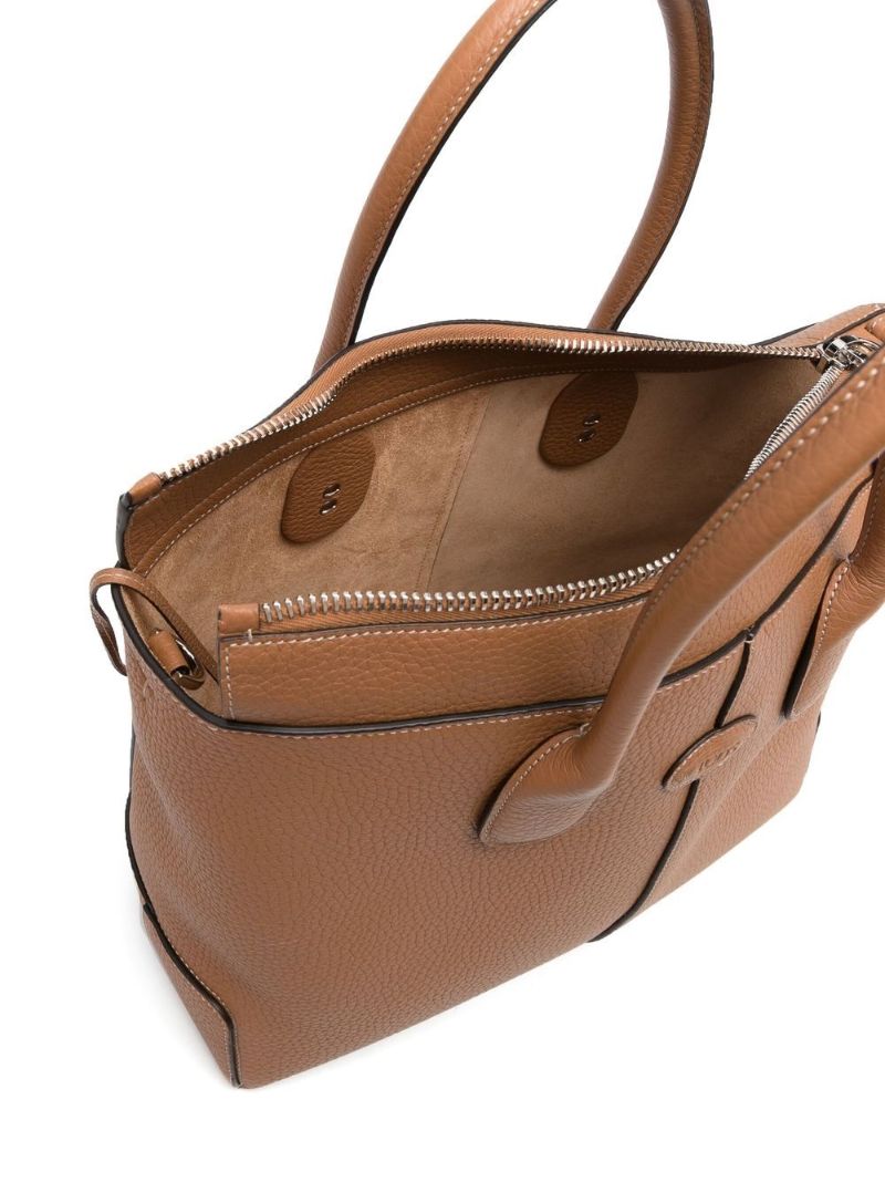 Brown Di Medium Leather Tote Bag