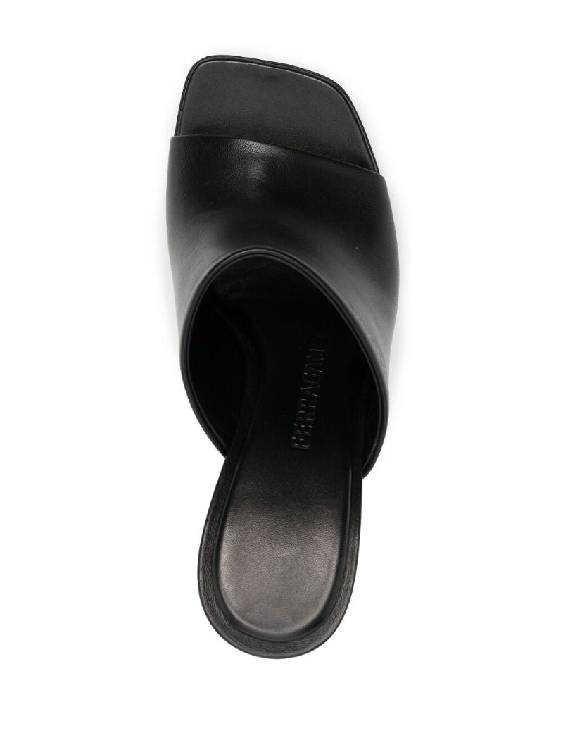 Black Gancini Open Toe Mules