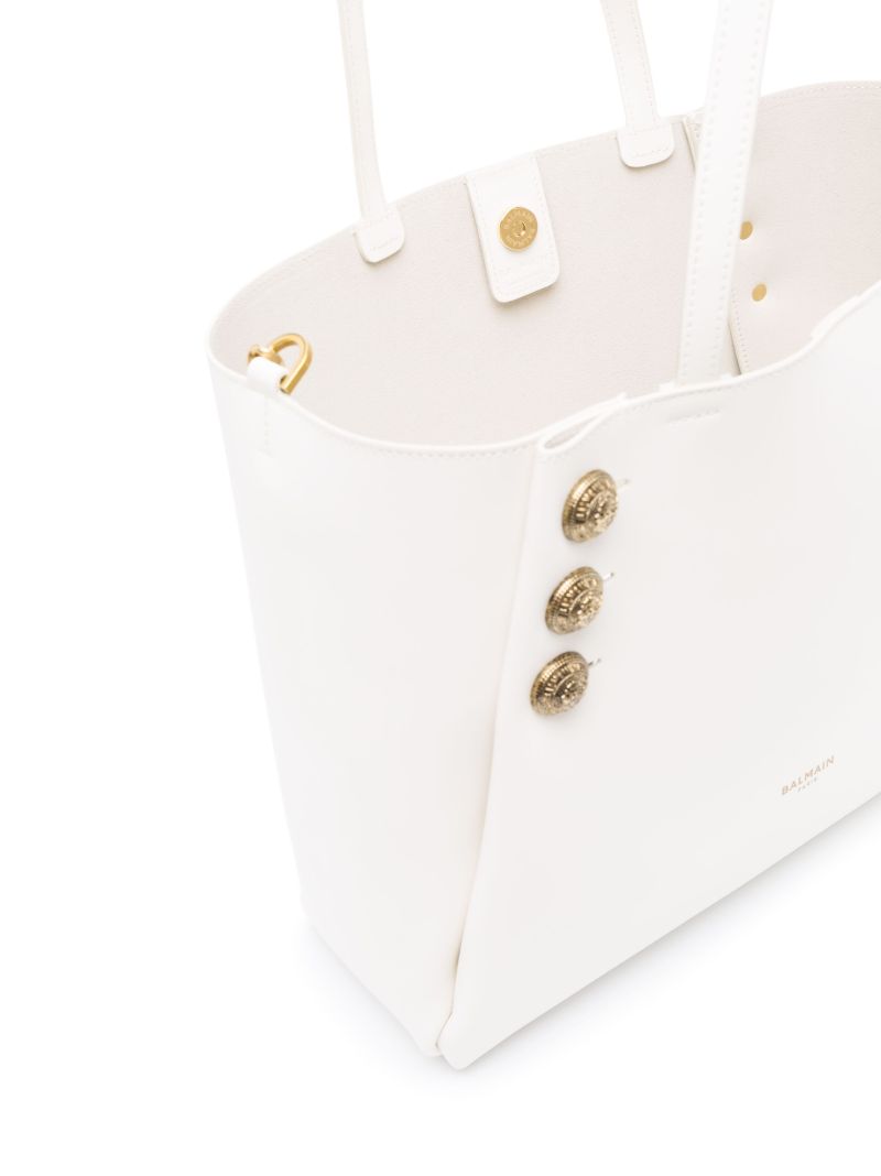 White Logo Print Tote Bag