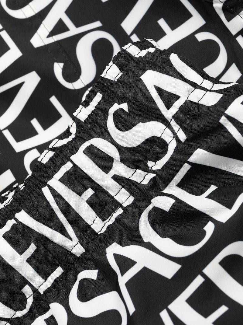 Black Allover-print Swim Shorts