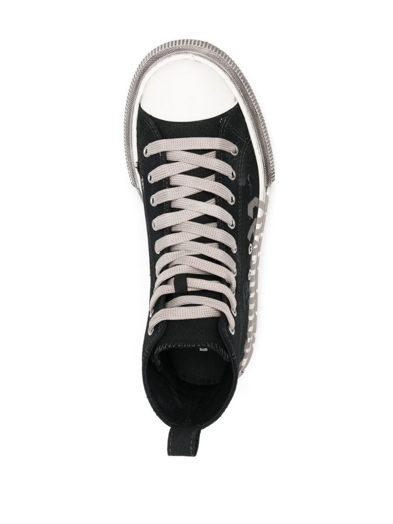 Black Logo Print High-top Sneakers