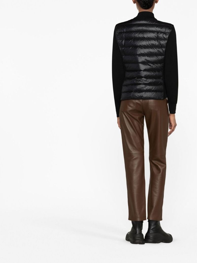 Black Padded Wool Cardigan