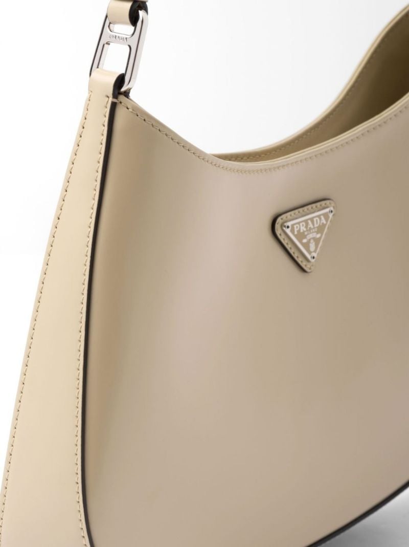 Neutral Cleo Brushed Leather Shoulder Bag