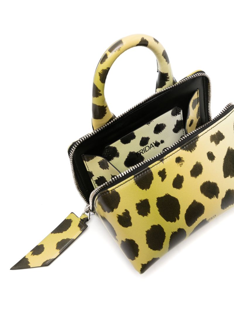Yellow Friday Mini Cheetah-print Top Handle Bag