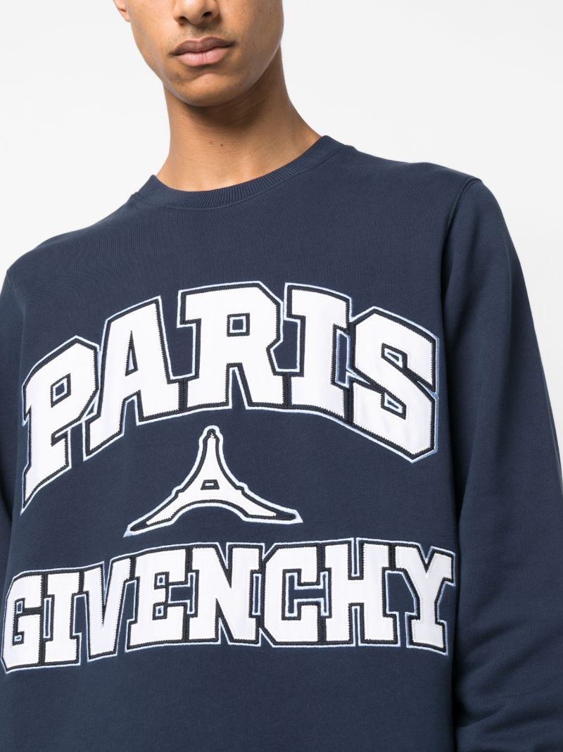 Blue Logo AppliquÃ_x0083_© Cotton Sweatshirt