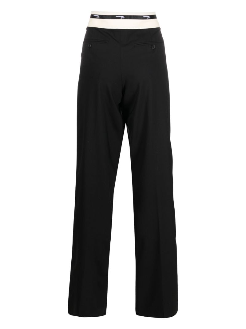Black Logo-waistband Wool Trousers
