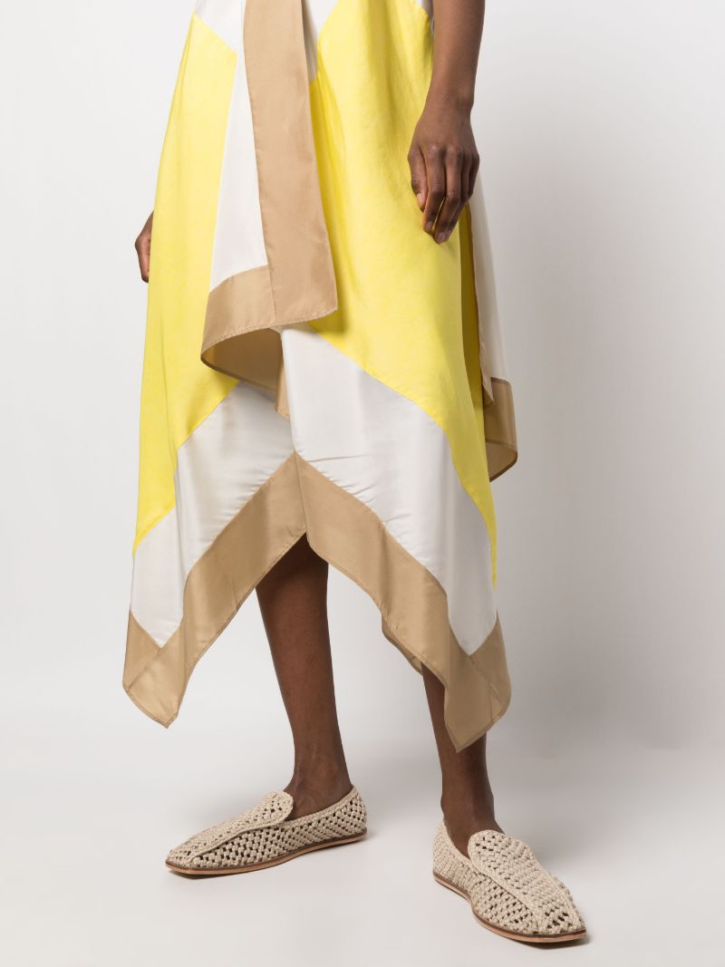 Neutral Asymmetric Silk Dress