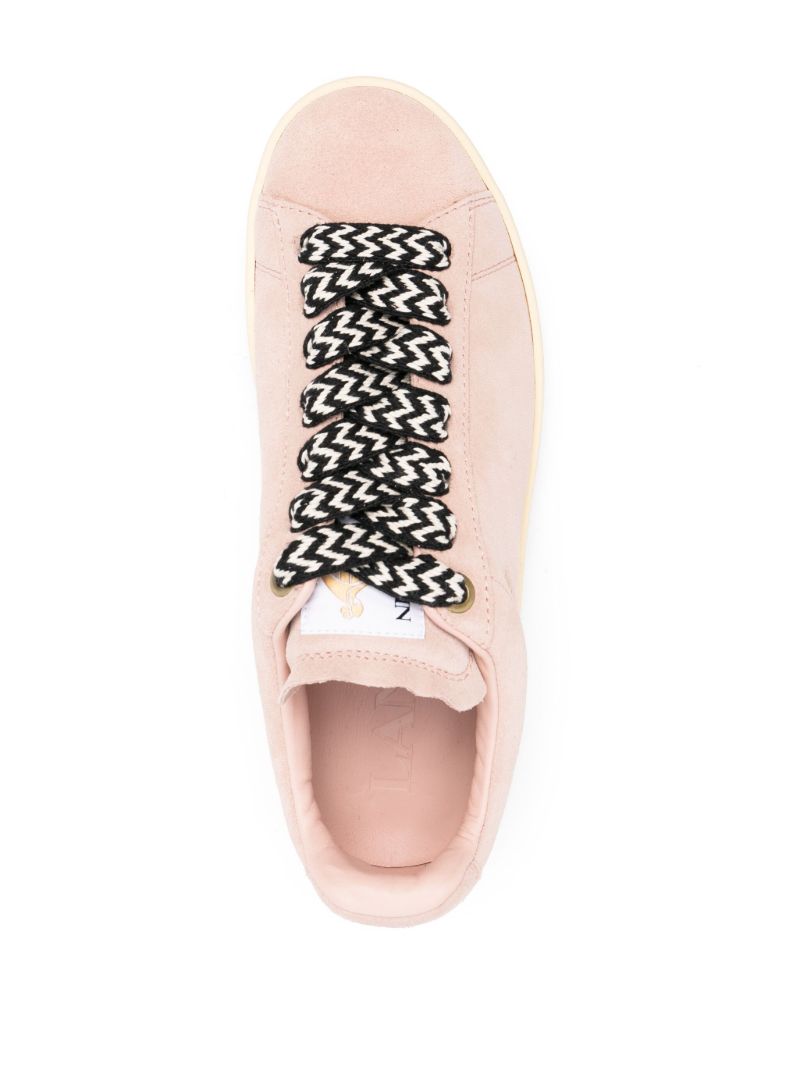 Pink Lite Curb Suede Sneakers