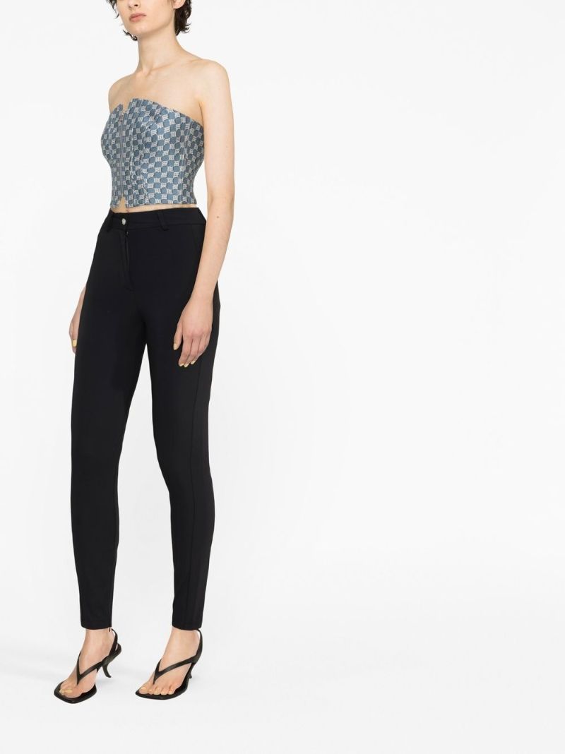 Blue Monogram Pattern Corset Top