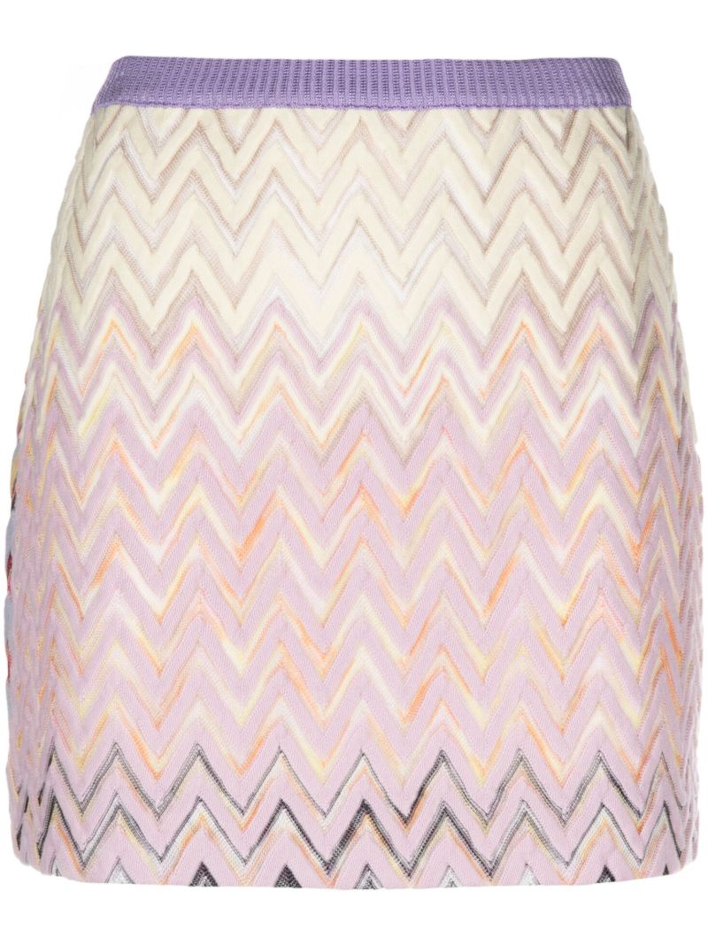 Neutral Zigzag Mini Skirt