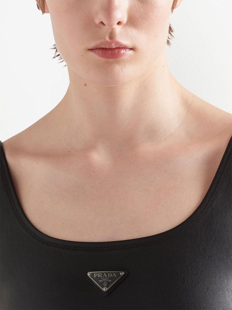 Black Leather Crop Top