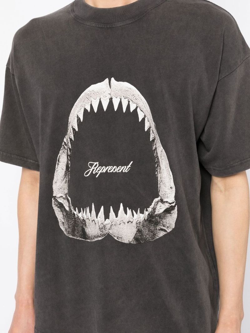 Grey Shark Jaws Cotton T-shirt