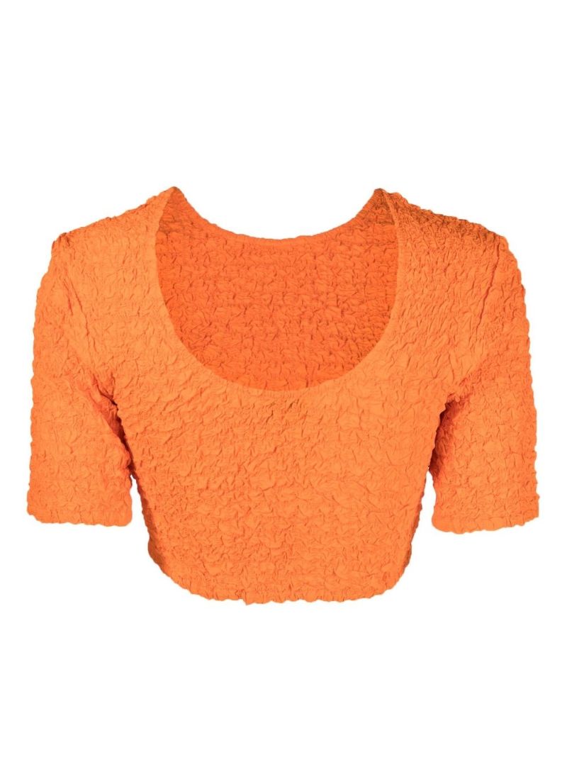 Orange Smocked Organic Cotton Crop Top