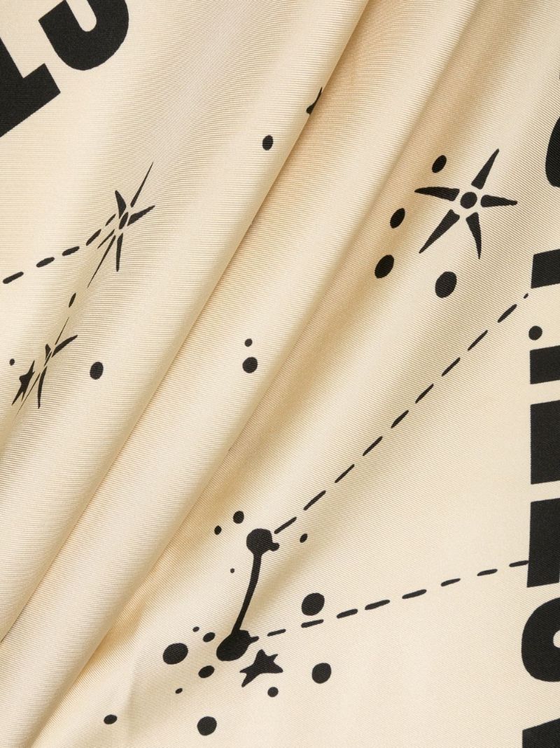 Neutral Castellologie Constellation Print Silk Scarf
