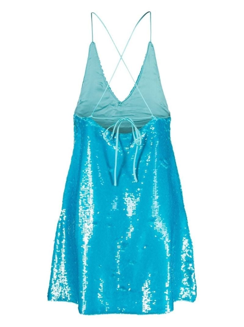 Blue Sequinned Mini Dress
