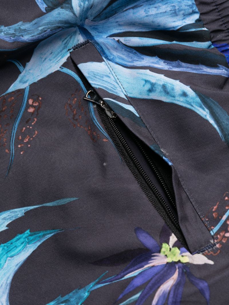 Blue Graphic Print Swim Shorts