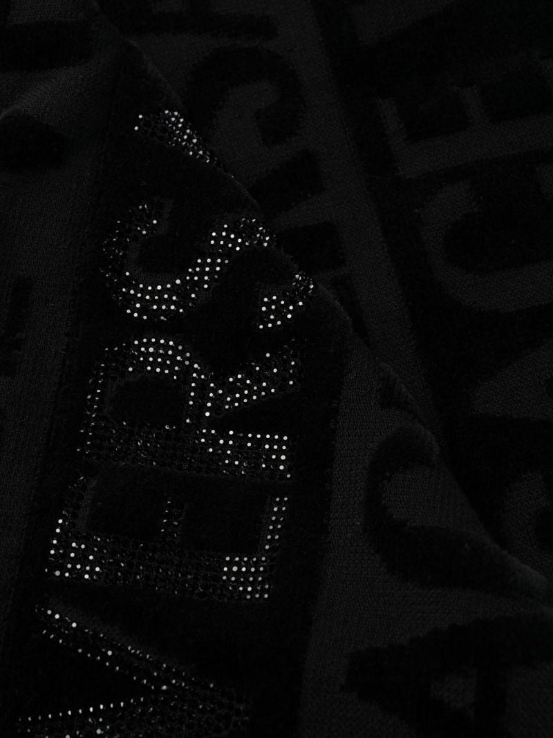 Black Allover Jacquard Cotton Robe