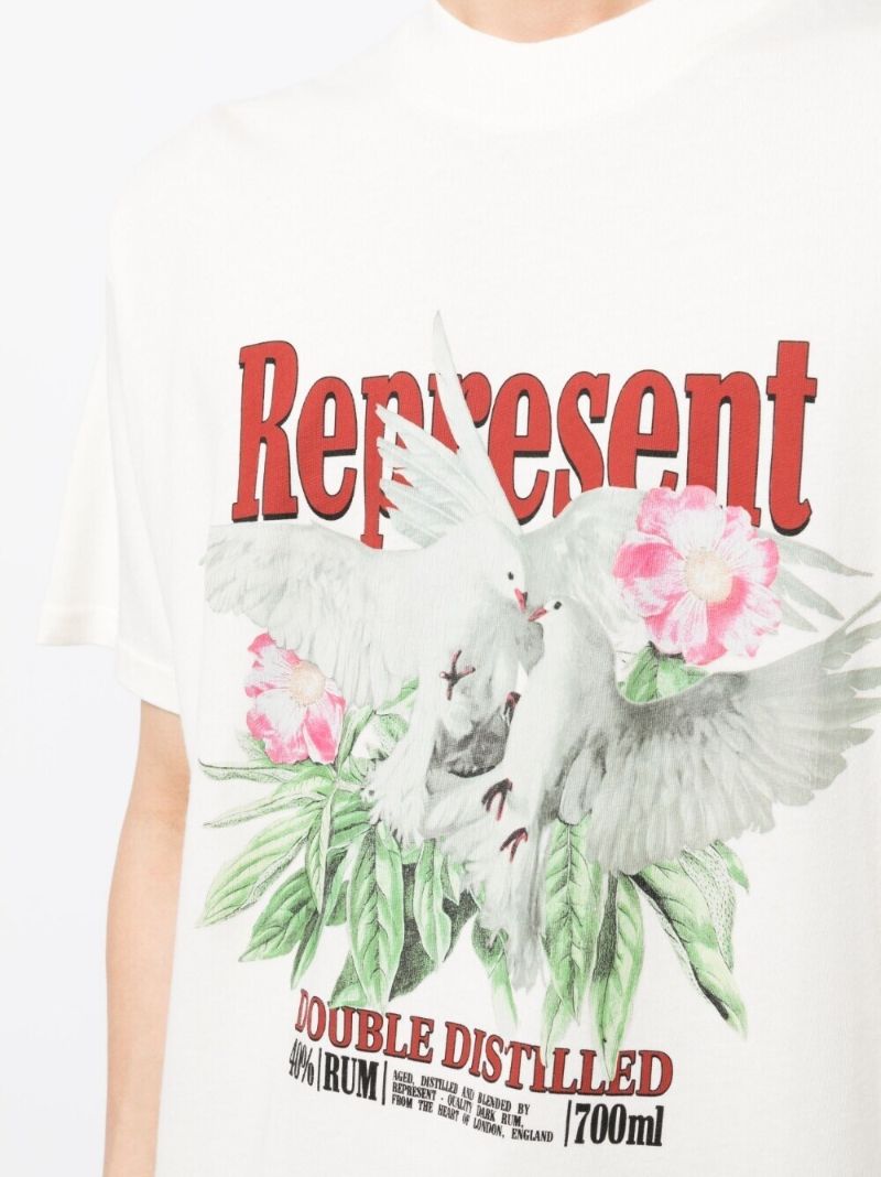 White Graphic Print T-shirt