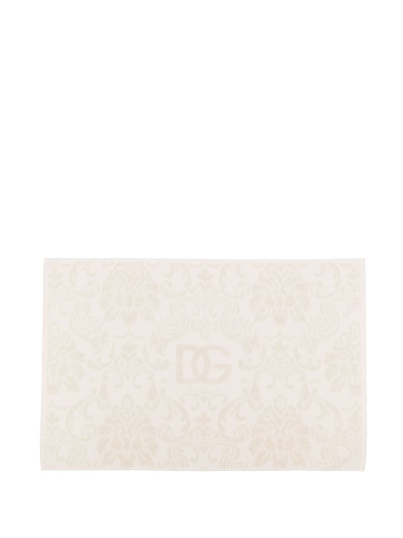 Neutral Logo-jacquard Cotton Bath Mat