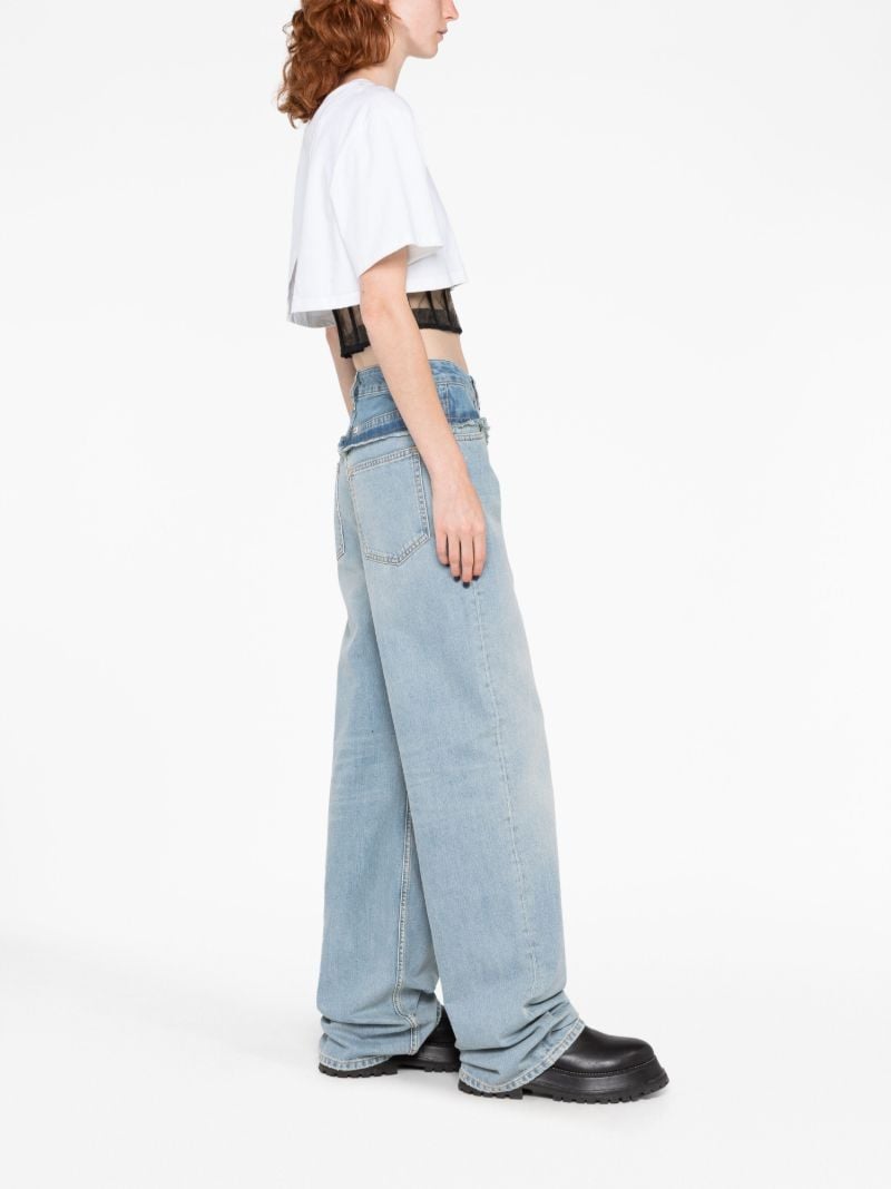Blue Mix Denim Straight Jeans