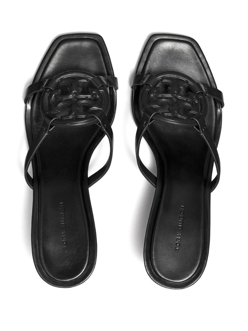 Black Miller BombÃ_x0083_© Leather Sandals
