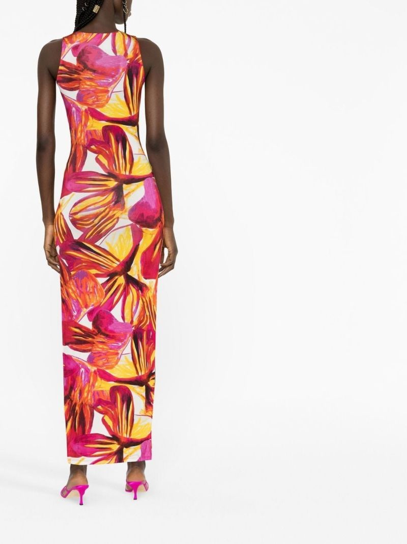 Pink Sea Breeze Printed Maxi Dress