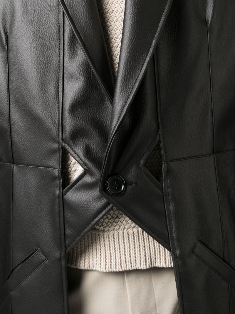 Black Juke Box Faux-leather Coat