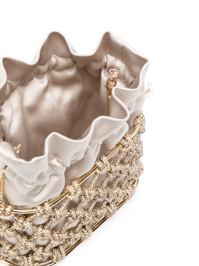 Gold Holli Nodi Crystal Satin Bag
