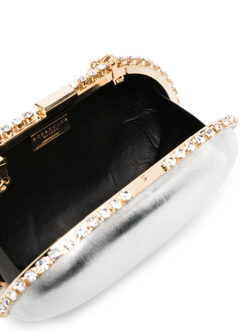 Silver-tone Erato Laminated Leather Clutch