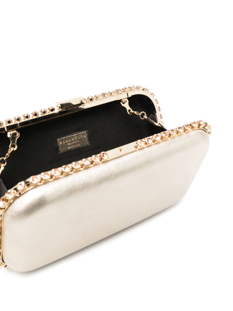 Gold-tone Clio Leather Clutch Bag