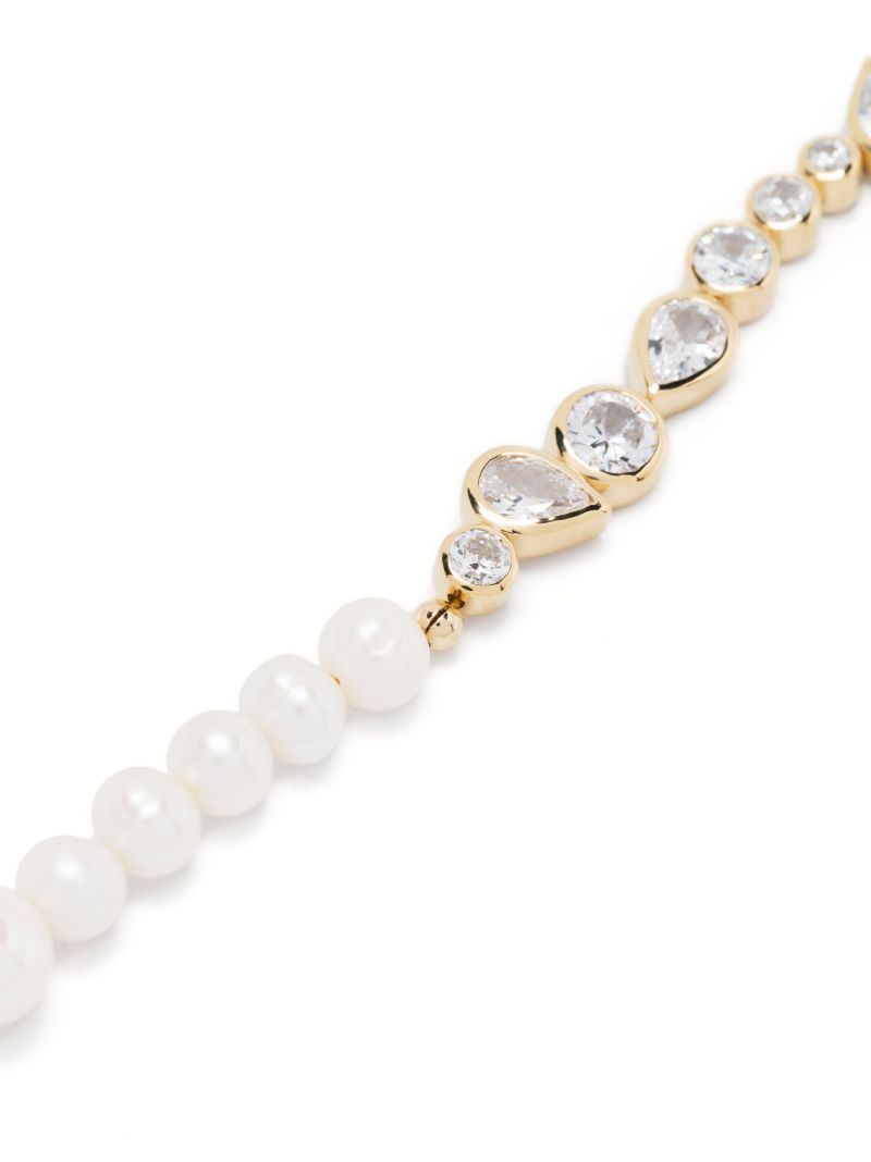 Gold Vermeil Glitch Pearl and Crystal Bracelet
