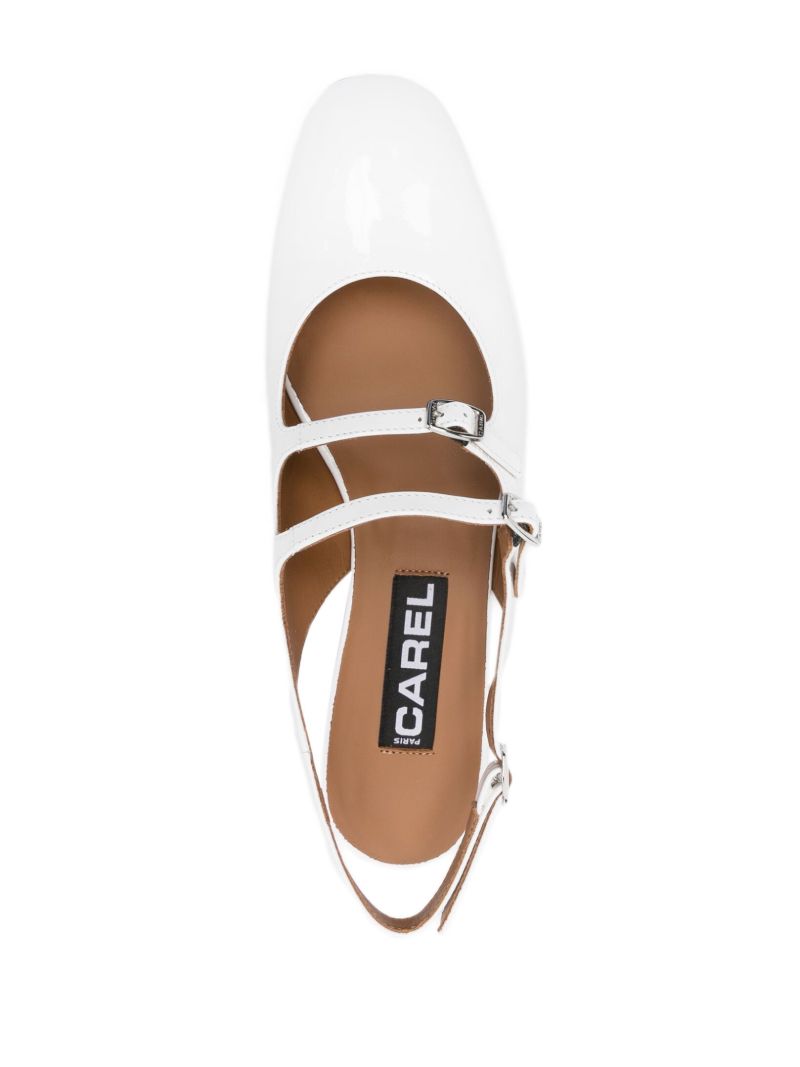 White Peche 20 Patent-leather Mary Jane Pumps