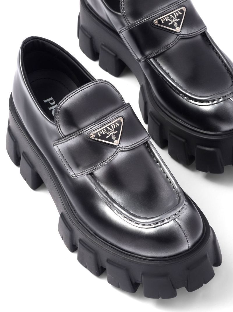 Black Monolith Leather Loafers