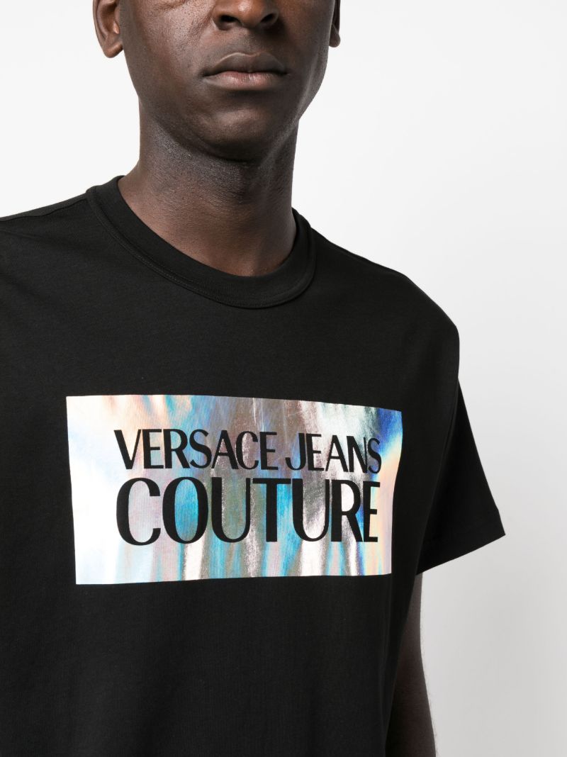 Black Logo Print Cotton T-shirt
