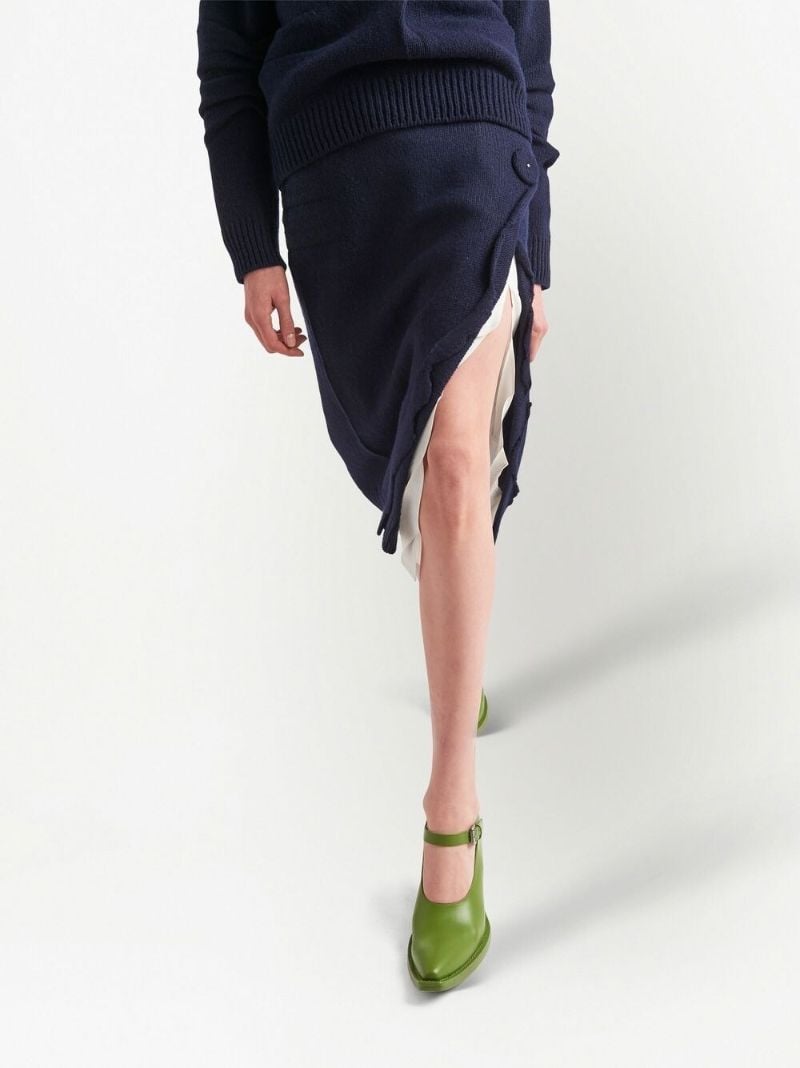 Blue Cashmere Knitted Pencil Skirt
