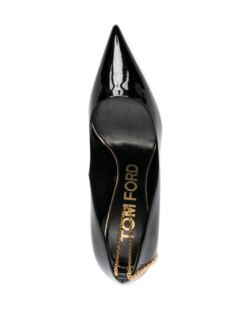 Black Chain 105 Leather Pumps