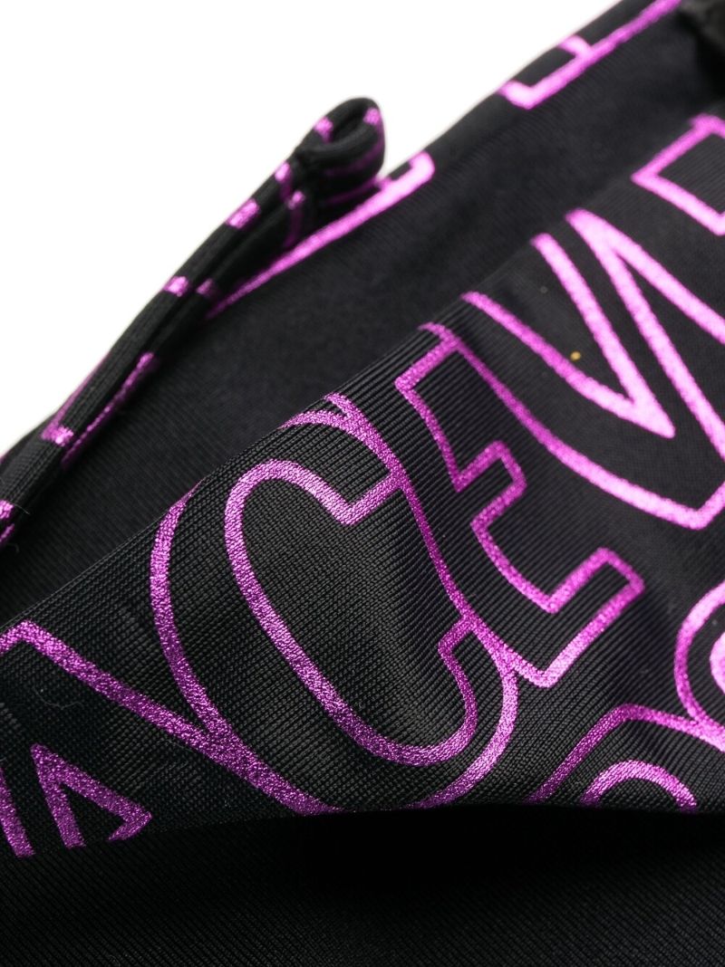 Black Logo Print Bikini Bottoms