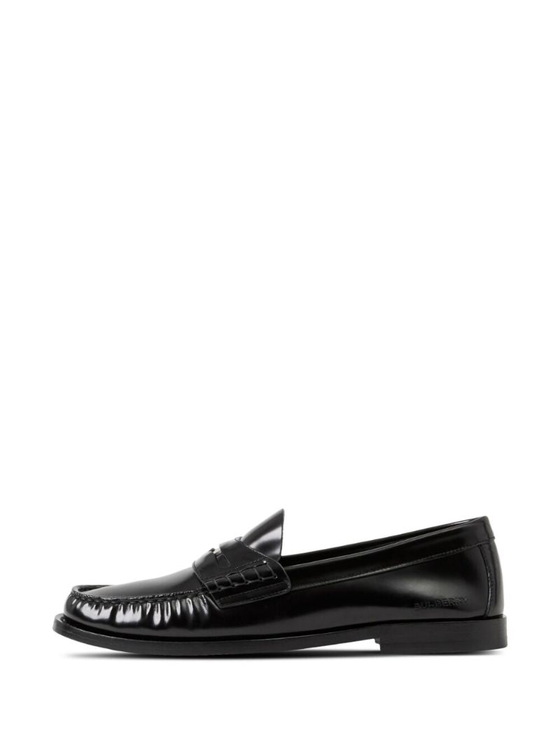 Black Leather Penny Loafers