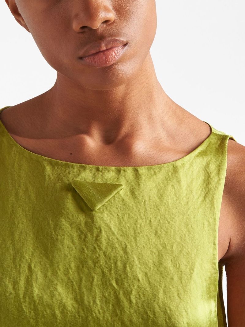 Green Sleeveless A-line Mini Dress