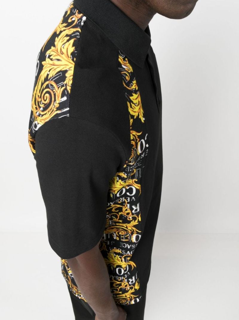 Black Barocco-print Polo Shirt