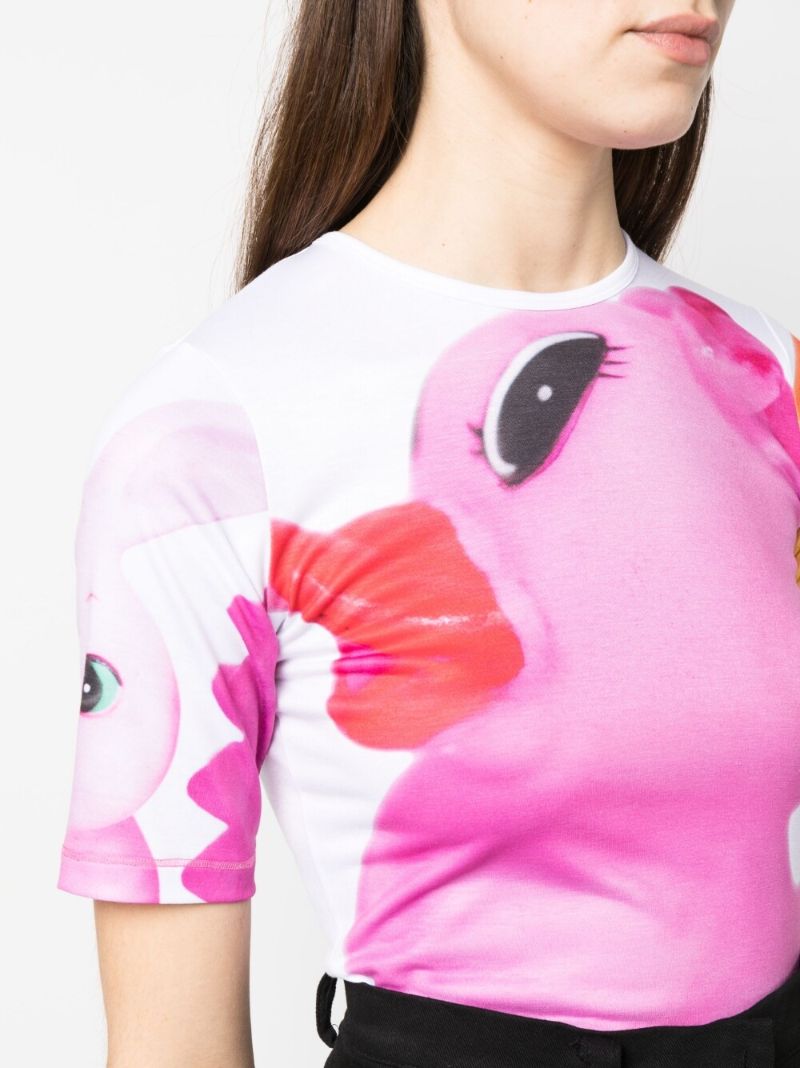 White Duck-print T-shirt