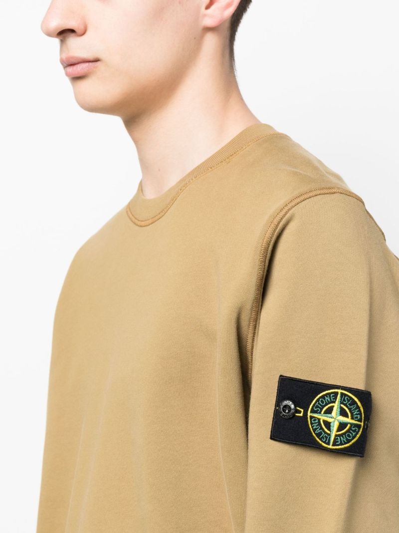Neutral Cotton Crewneck Sweatshirt