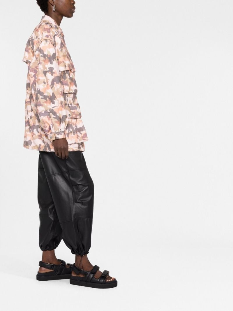 Brown Elize Camouflage Print Puffer Jacket