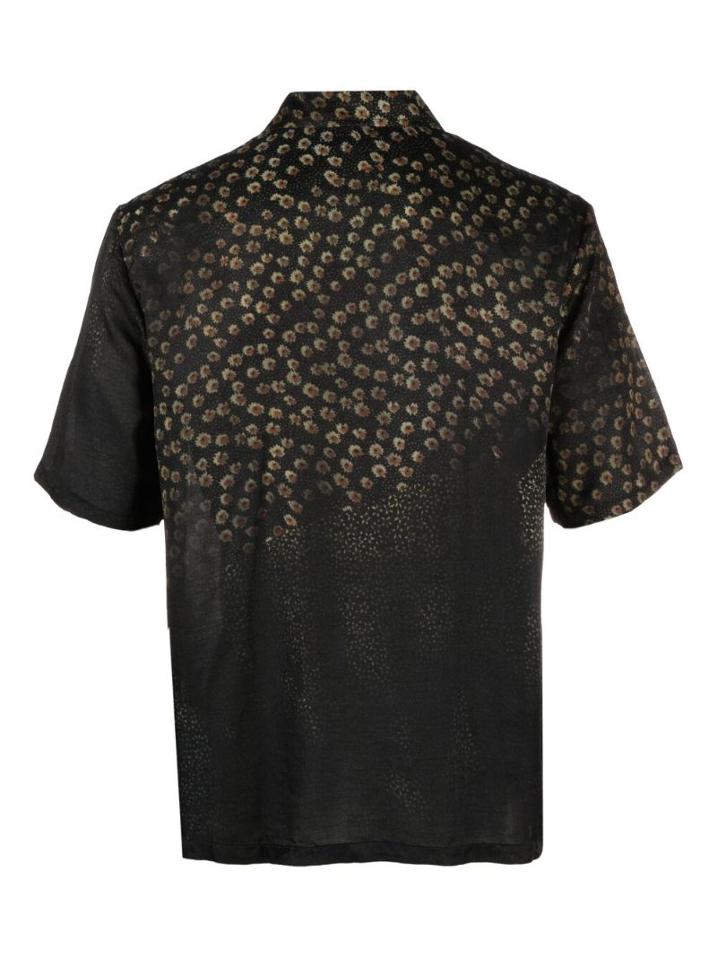 Black Floral Print Box Shirt