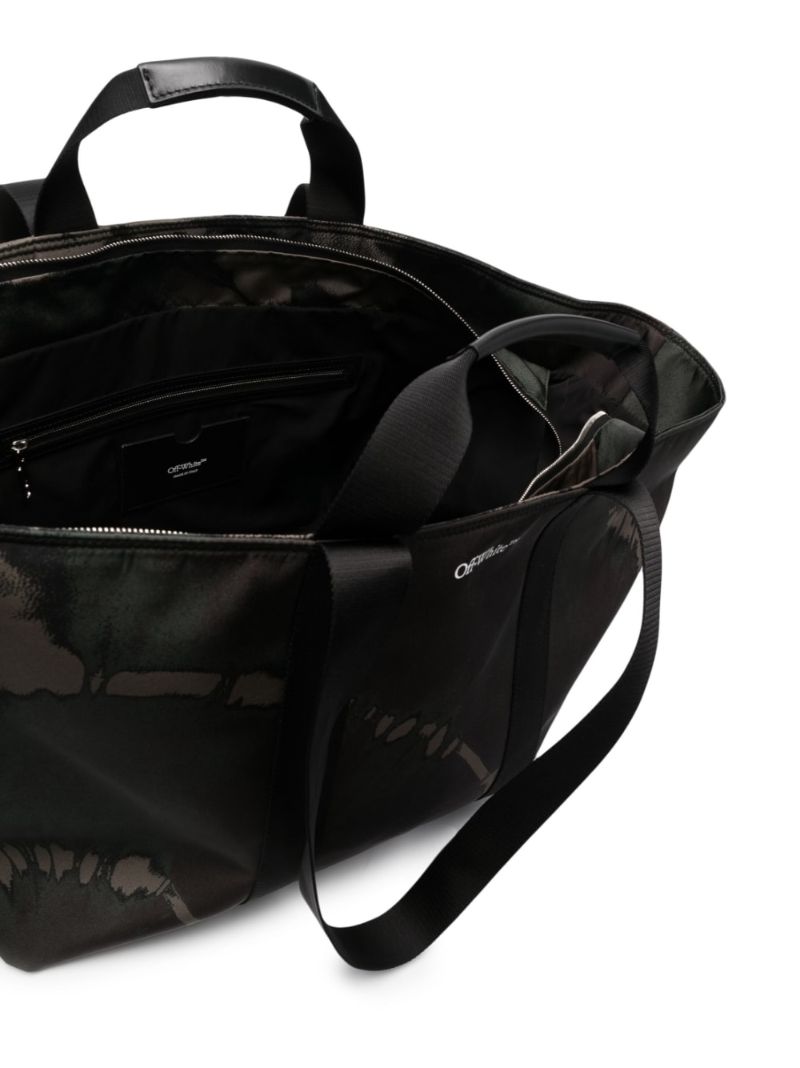 Black Logo Print Tote Bag