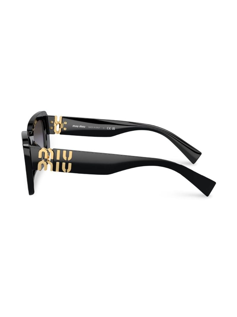 Black Logo Plaque Square Sunglasses